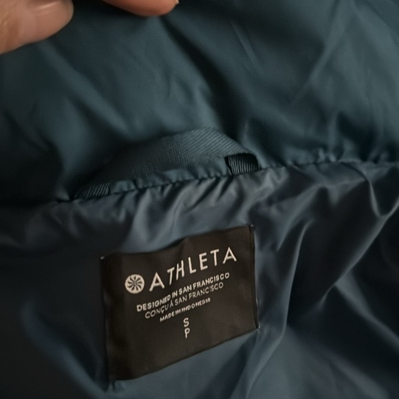 Athleta Athletic Full Zip Downtown Sleeveless Puffer Vest Blue Women's Size S - Picture 5 of 8